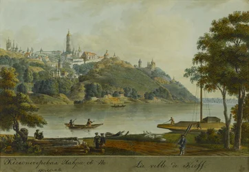 Vue de la laure des grottes de Kiev et de Podil, début du 19e siècle