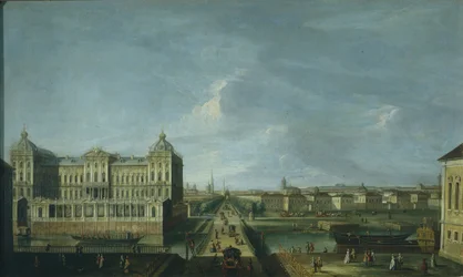 Vue de la perspective Nevski et du palais Anichkov, seconde moitié du XVIIIe siècle