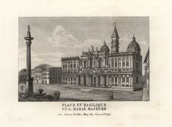 Vue de la Piazza e Basilica di Santa Maria Maggiore, Rome
