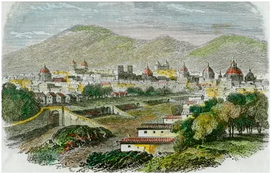 Vue de la ville de Cuzco, Pérou, vers 1875