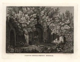 Vue de la source de la nymphe Égérie, Rome