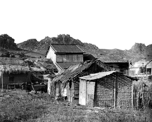 Huttes de village en Corée