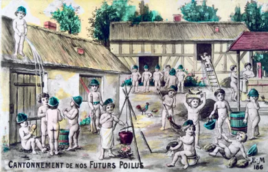 Carte postale française vintage, vers 1900