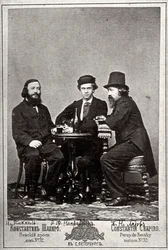 Violoniste Johann Pickel avec les compositeurs Eduard Nápravník et Anatoly Lyadov, 19e siècle