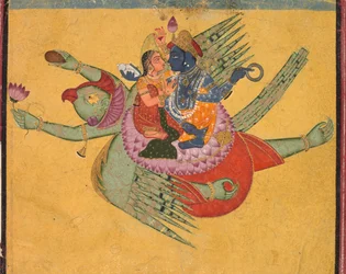 Vishnu et Lakshmi sur Garuda, vers 1750