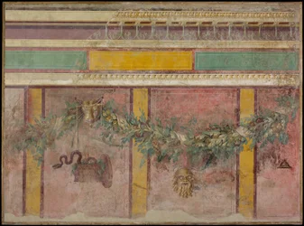Peinture murale du mur ouest de la salle L de la Villa de P. Fannius Synistor, vers 50-40 av. J.-C.
