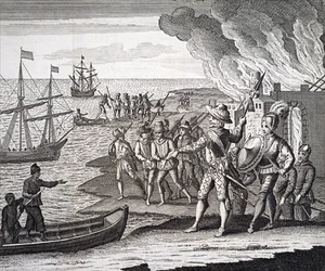 Walter Raleigh conquérant le Fort St. Joseph