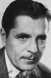 Warner Baxter, 1889-1951, acteur américain, vers 1930-1940. Photographie signée