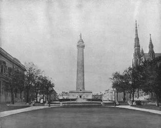 Monument de Washington, Baltimore, Maryland, USA, vers 1900