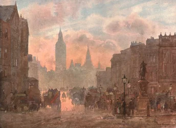 Whitehall depuis Charing Cross, vers 1899-1900