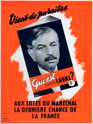 Qui est Pierre Laval, affiche de propagande de la France de Vichy, 1940-1944
