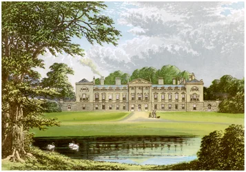 Abbaye de Woburn, Bedfordshire, maison du duc de Bedford, vers 1880