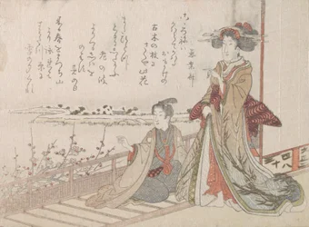 Femme et jeune homme sur une véranda, 1806