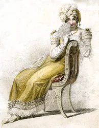 Femme avec un éventail, vers 1750-1850