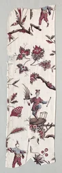 Fragments de textile imprimé sur bois, c. 1785
