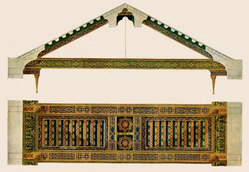Plafond en bois dans la nef de la cathédrale de Monreale, Palerme, Sicile, Italie, 1928