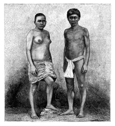 Jeunes Indiens Talamancas, Amérique centrale, vers 1890