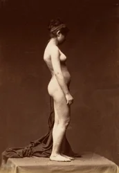 Jeune femme, nue, figure entière de profil, années 1860