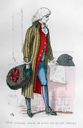 Jeune dandy en costume du règne de Louis XVI, 18e siècle 1882-1884