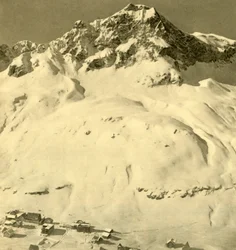 Zürs et le sommet Hasenfluh, Vorarlberg, Autriche, vers 1935