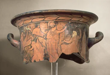 Cratère à figures noires, IVe siècle av. J.-C. (fragment)