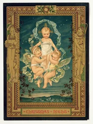 Nuit de Noël, carte de Noël, années 1880