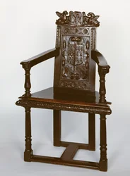 Chaise caquetoire anglaise de style français, bois de buis, fin du XVIe siècle