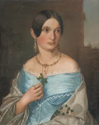 Portrait de dame avec une rose