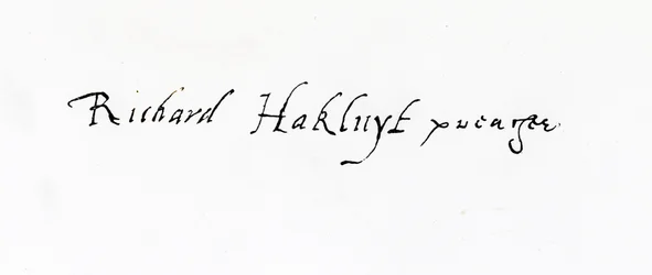Signature de Richard Hakluyt (vers 1552-1616)