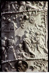 Colonne Trajane, construite pour célébrer la victoire sur les Daces, 113 AD (détail)