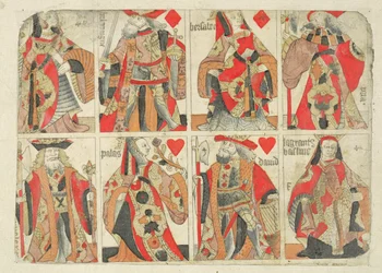 Cartes à jouer non découpées, fin XVIIIe siècle