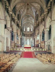 Vue du chœur, cathédrale de Canterbury, construite 1098-1130