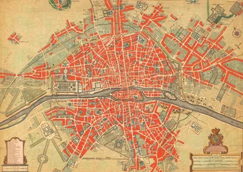 Carte de Paris du 18e siècle, France
