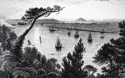 Vue du port de Plymouth
