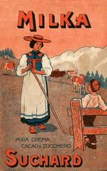 Publicité pour la crème au chocolat Milka de Suchard, début du XXe siècle (affiche)