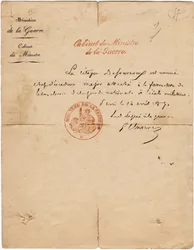 Lettre autographe du délégué à la guerre Gustave Paul Cluseret sous la Commune de Paris. Dim. 10,7x6,8 cm 1871