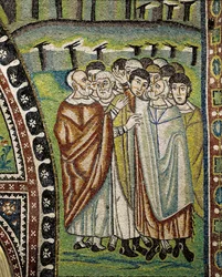 Basilique Saint-Vital, détail des mosaïques des lunettes au-dessus de l
