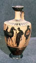 Vase attique à figures noires, Ve siècle av. J.-C.