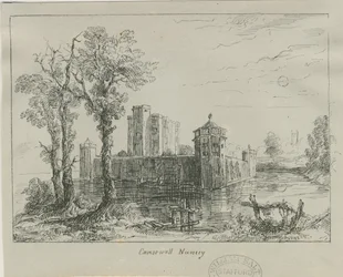 Château de Caverswall : croquis à l