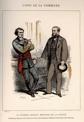 Commune de Paris : costume de LE CITOYEN PROTOT, MINISTRE DE LA JUSTICE et M.ROUSSE, BÂTONNIER DE L