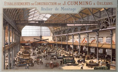 Usine de machines agricoles Cumming, gravure de la 2ème moitié du 19ème siècle