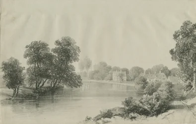 Elford Hall et Presbytère : lithographie, nd [?19e siècle]