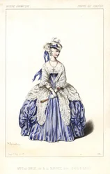 Actrice anglaise Madame Paul Ernest en tant que Marquise dans "Gentil Bernard, ou L