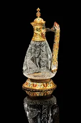 Aiguière fatimide, Égypte, 975-1025, montée par Jean-Valentin Morel, Sèvres, 1854