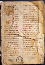 Première page de « Les Dialogues » de Grégoire Ier le Grand (manuscrit)