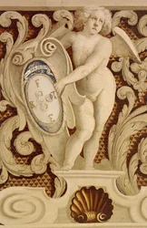 Fresques de la salle baroniale (15ème siècle), détail, Château de la Manta, Manta (Cuneo), Piémont