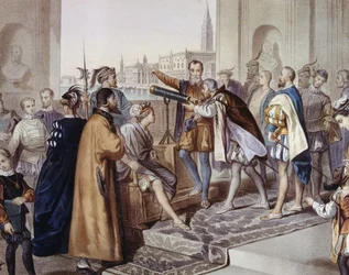 Galileo Galilei démontrant son invention du télescope