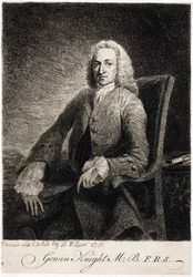Gowin Knight, scientifique, vers 1751