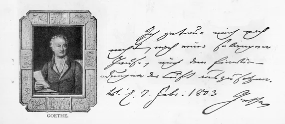 Écriture et signature de Goethe