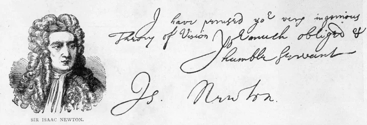 Écriture et signature de Sir Isaac Newton d